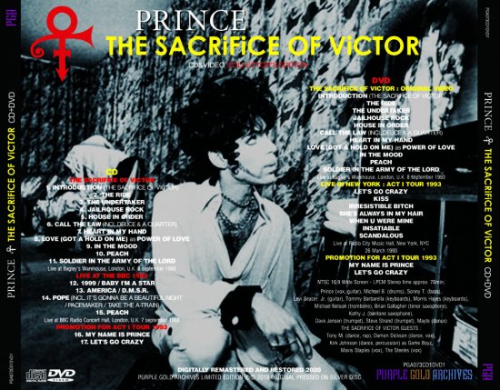 PRINCE / THE SACRIFICE OF VICTOR Purple Gold Archive new PGA