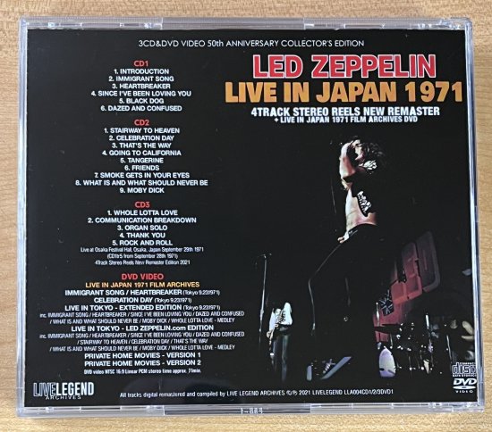 LED ZEPPELIN / LIVE IN JAPAN 1971-50th ANNIVERSARY COLLECTOR'S EDITION  (3CD+1DVD) - STRANGELOVE RECORDS