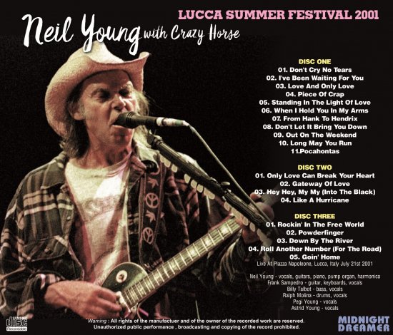 NEIL YOUNG with CRAZY HORSE - LUCCA SUMMER FESTIVAL 2001 (3CDR) -  STRANGELOVE RECORDS