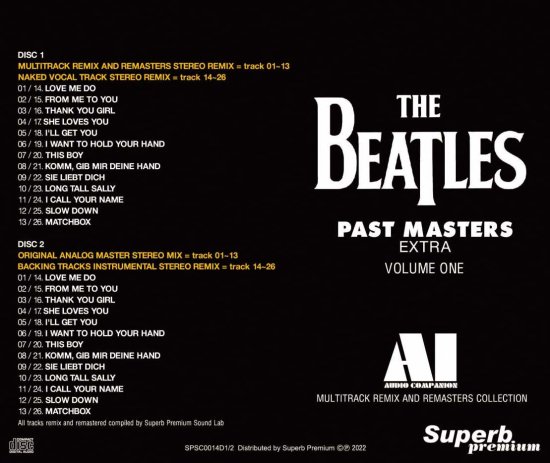 THE BEATLES / PAST MASTERS EXTRA VOLUME ONE : AI - AUDIO COMPANION (2CD)