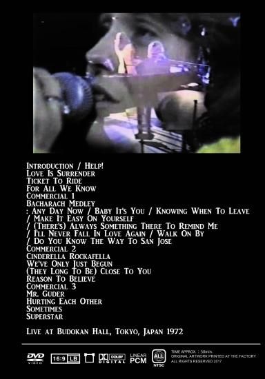 CARPENTERS / 1972 JAPAN (1DVDR)