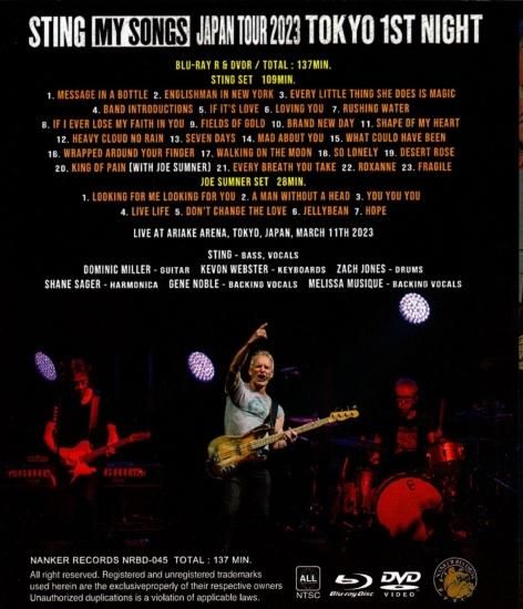 Sting / My Songs Japan Tour 2023 TOKYO 1st NIGHT 1DVD+1BR