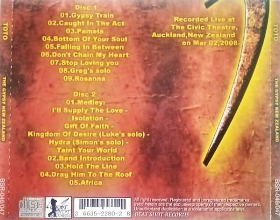 TOTO / THE GYPSY NEW ZEALAND (2CDR) - STRANGELOVE RECORDS