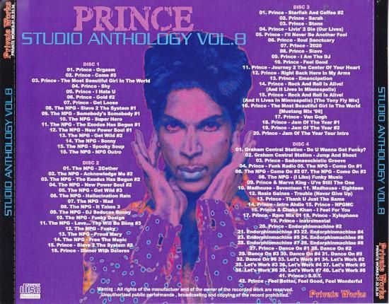 PRINCE / STUDIO ANTHOLOGY VOL.8 (4CDR) - STRANGELOVE RECORDS