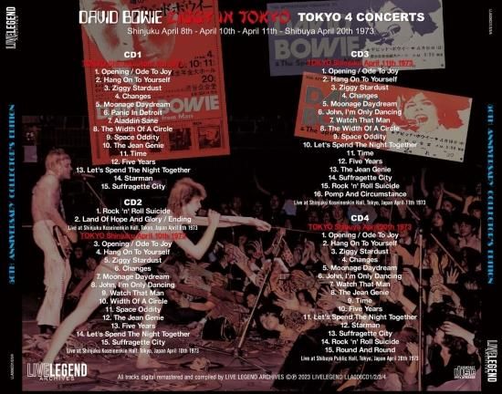 DAVID BOWIE / ZIGGY IN TOKYO 1973 & ZIGGY IN JAPAN 1973 (4CD