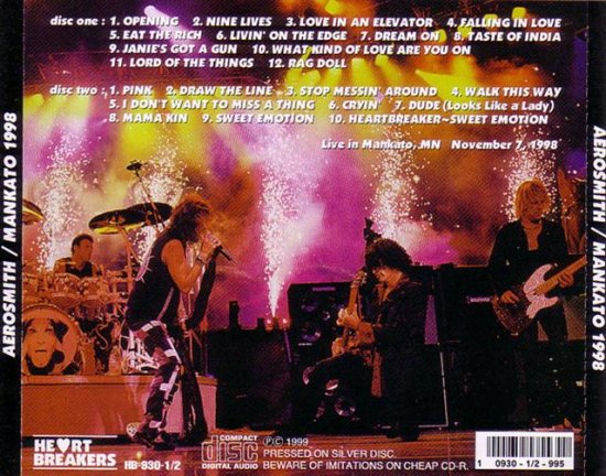 AEROSMITH / MANKATO 1998 (2CD) - STRANGELOVE RECORDS