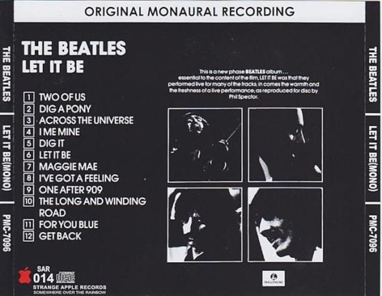 BEATLES / LET IT BE (MONO) (1CD) - STRANGELOVE RECORDS BEATLES / LET IT BE (MONO) (1CD) - STRANGELOVE RECORDS