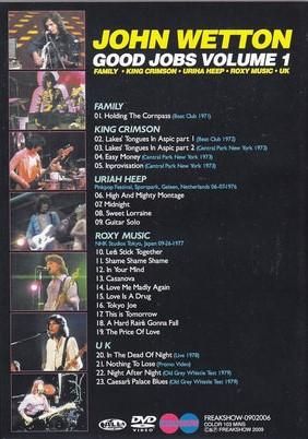 JOHN WETTON / GOOD JOBS VOLUME1 (1DVDR) - STRANGELOVE RECORDS