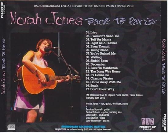 NORAH JONES / BACK TO PARIS (1CDR) - STRANGELOVE RECORDS