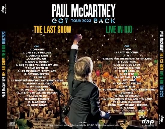 PAUL McCARTNEY / GOT BACK TOUR 2023 : THE LAST SHOW LIVE IN PAUL McCARTNEY / GOT BACK TOUR 2023 : THE LAST SHOW LIVE IN
