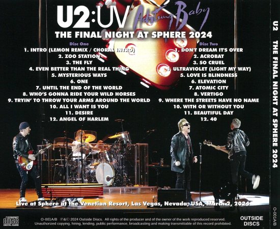 U2 / THE FINAL NIGHT AT SPHERE 2024 : MULTIPLE IEM MATRIX MASTER EDITION  (2CD)
