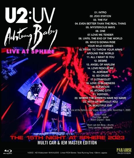 U2 / U2:UV ACHTUNG BABY - THE 15TH NIGHT AT SPHERE 2023
