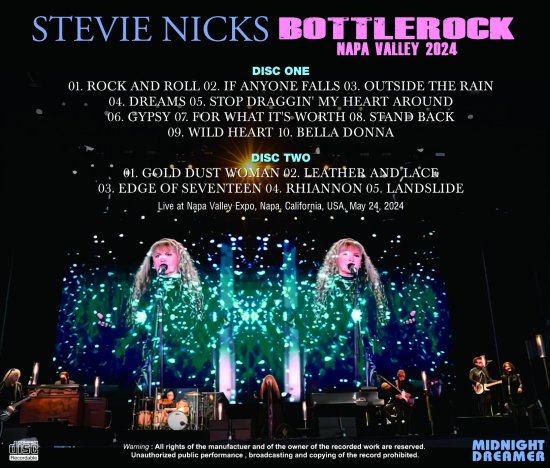 STEVIE NICKS / BOTTLEROCK NAPA VALLEY 2024 (2CDR)