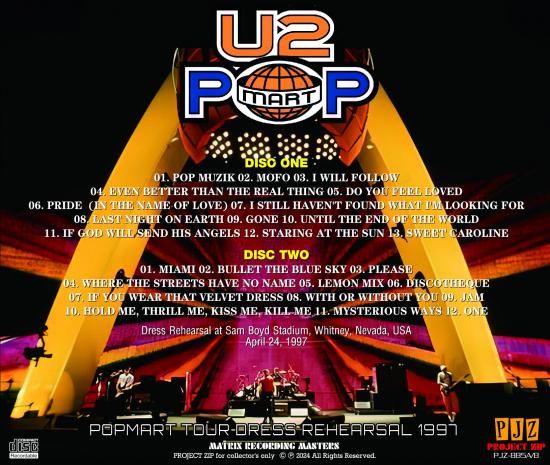 U2 / POPMART TOUR DRESS REHEARSAL 1997 (2CDR)