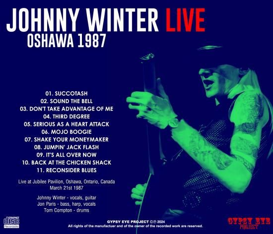 JOHNNY WINTER / OSHAWA 1987 (1CDR)