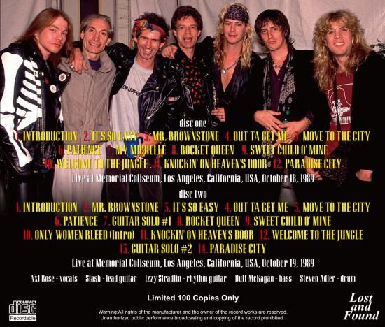 Guns N' Roses★1989年製 GUNS N' ROSES - LOS ANGELES COLISEUM 1989(2CDR) - navy-blue