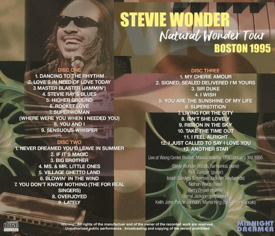 STEVIE WONDER / NATURAL WONDER TOUR - BOSTON 1995 (3CDR)