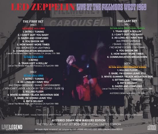 LED ZEPPELIN / LIVE AT THE FILLMORE WEST 1969 THE FIRST SET