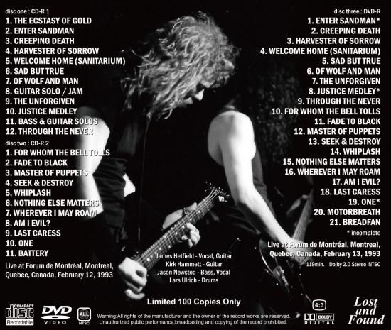 METALLICA / DOUBLE MONTREAL 1993 (2CDR+1DVDR)