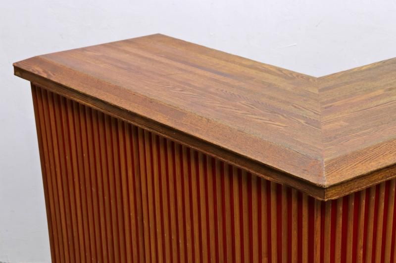ビンテージ L型 カウンター レジ 演台 テーブル バー 店舗什器