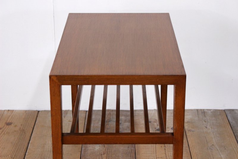 レトロ サイドテーブル カフェ 木製 棚付き 応接 シンプル 昭和 1