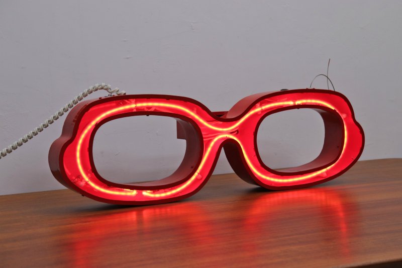 メガネ型 ネオンサイン ライト 看板 照明 オブジェ ガレージ ビンテージ