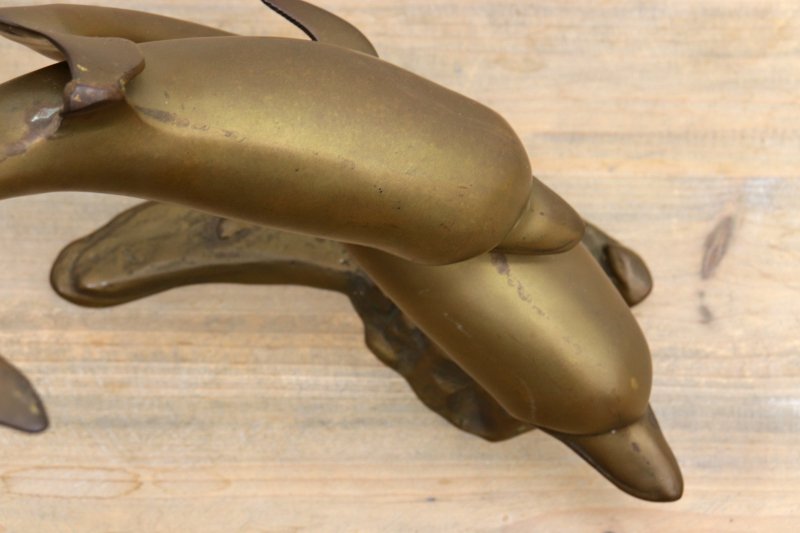 真鍮 イルカ オブジェ 置物 ビンテージ ブラス 動物 アニマル