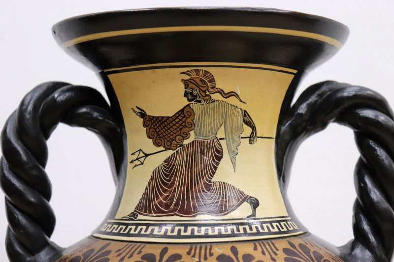 ギリシャ ビンテージ ハンドメイド 陶器製 双耳 フラワーベース 花瓶