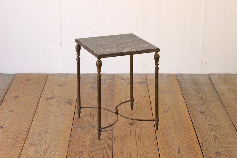 在庫1台 大理石×真鍮 サイドテーブル クラシカル 花台 ビンテージ