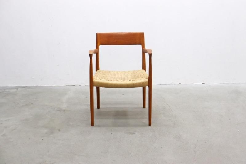 北欧 デンマーク J.L. Moller No.57 チーク材 アーム ダイニングチェア ペーパーコード モラー ムラー ビンテージ 北欧 デンマーク J.L. Moller No.57 チーク材 アーム ダイニングチェア ペーパーコード モラー ムラー ビンテージ