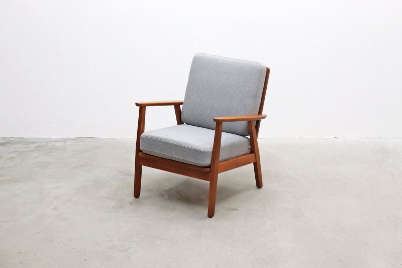 GMDTS110○ 北欧 ヴィンテージ アームチェア 黒 本革張り デンマーク