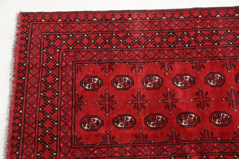 アフガニスタン手織り絨毯 ウール アクセントラグ size:124cm×85cm-