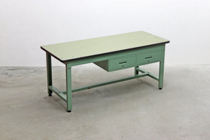 レトロ 引き出し付き 作業台 展示台 縫製台 テーブル ヴィンテージ 店舗什器