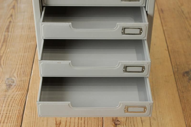 レトロ 小引き出し スチール製 蛇腹扉 レターケース インダストリアル