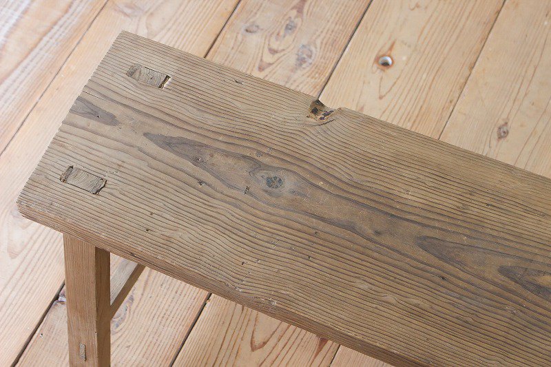 無垢材 ベンチ 長椅子 レトロ ナチュラル 木製 ヴィンテージ 古家具 