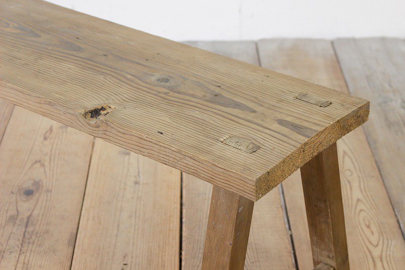 無垢材 ベンチ 長椅子 レトロ ナチュラル 木製 ヴィンテージ 古家具