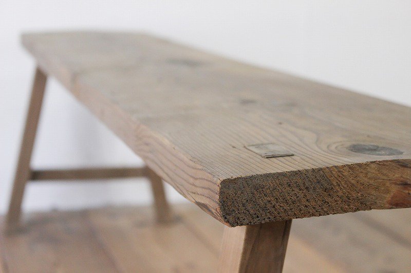 無垢材 ベンチ 長椅子 レトロ ナチュラル 木製 ヴィンテージ 古家具 