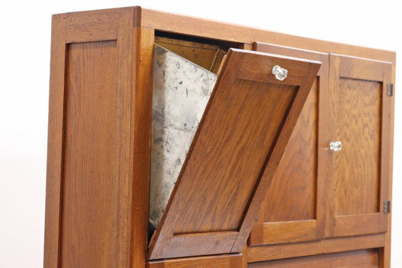 U.S. ヴィンテージ オーク材 キャビネット 食器棚 琺瑯 カップボード キッチン 収納 アンティーク