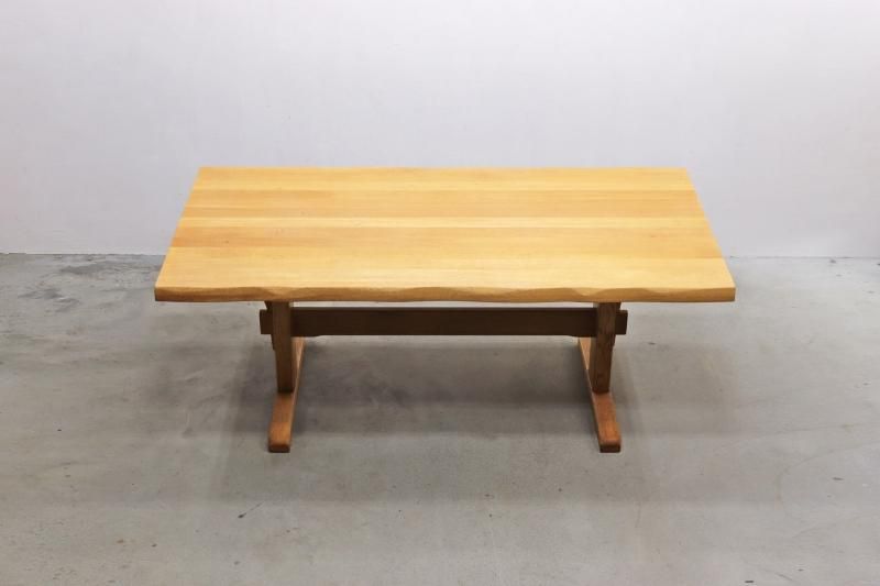飛騨家具 柏木工 オーク無垢材 耳付き ダイニングテーブル モダン