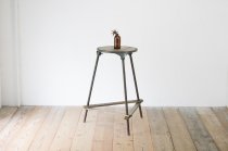 ヴィンテージ アイアン 古材 テーブル サイド ハイ カウンター 花台 展示台 什器 インダストリアル レトロ
