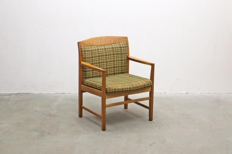 2脚の1 旭川Hock カンディハウス アームチェア 無垢材 布張り ビンテージ