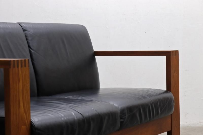 飛騨高山 柏木工 セパレートソファ 3pソファ レザー 合皮 飛騨