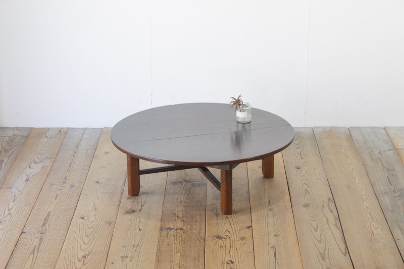 レトロ ちゃぶ台 ローテーブル 無垢材 円卓 丸 折りたたみ 木製 座卓 