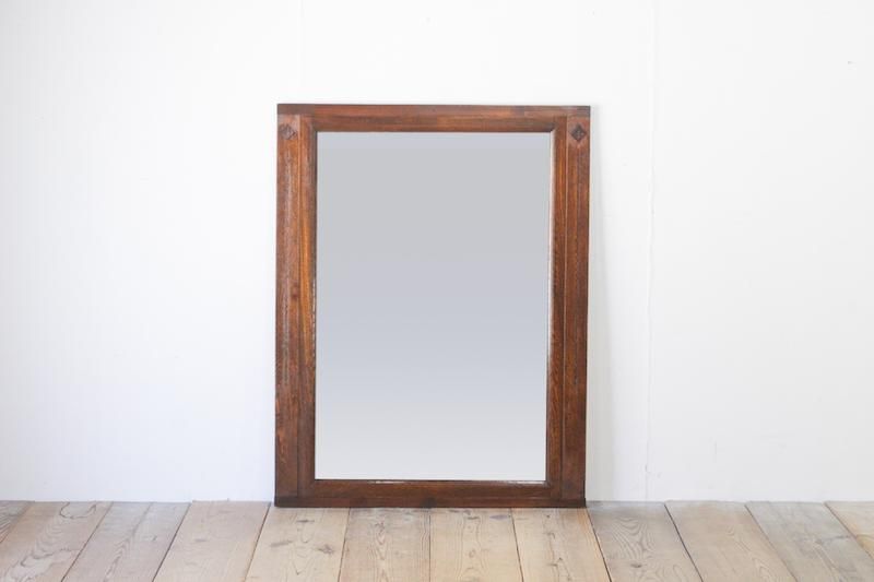 壁掛鏡 ウォールミラー インテリア アンティーク 昭和レトロ 木製 ビンテージ mr-4 1920年代イギリス製アンティーク オーク 四角 スクエア