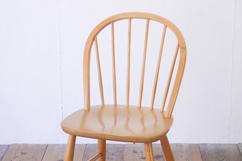 ①ヴィンテージ 飛騨家具 無垢材 フープバックチェア ウインザーチェア 木製椅子椅子・チェア