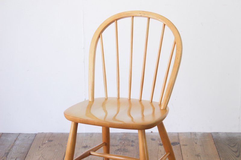 ①ヴィンテージ 飛騨家具 無垢材 フープバックチェア ウインザーチェア 木製椅子椅子・チェア