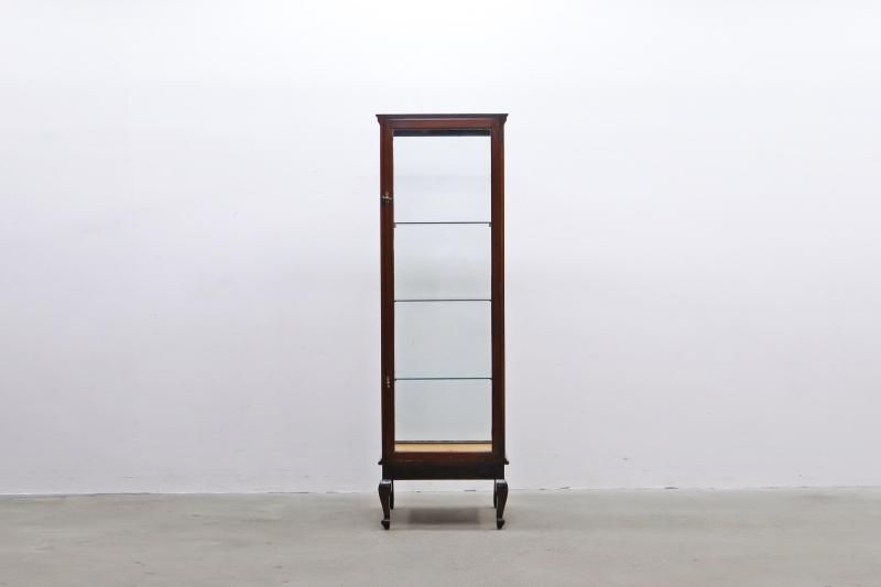 英国アンティーク英字入りディスプレイキャビネット/木製食器棚/本棚