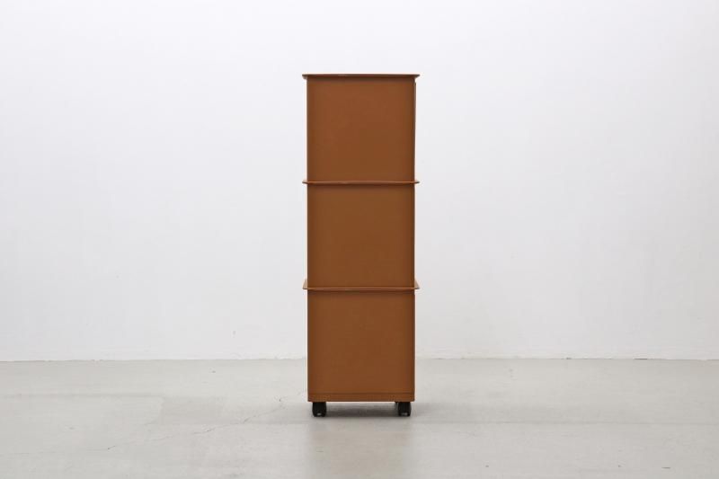 タッパーウェア マルチオーガナイザー 茶色 3段 キャスター付き 【公式