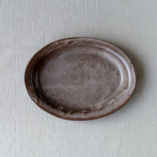 キャラメリゼブラウン・シンプル楕円皿