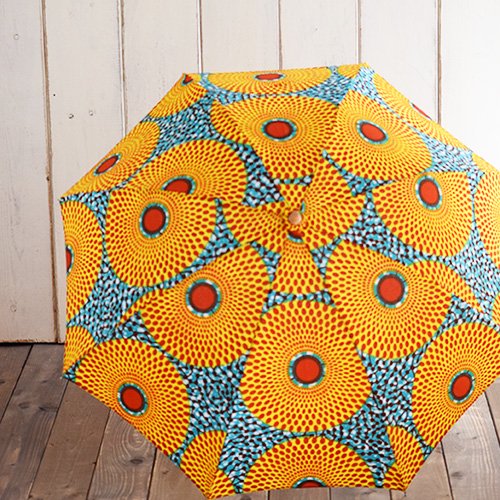 アフリカンバティックの日傘｜折りたたみの日傘